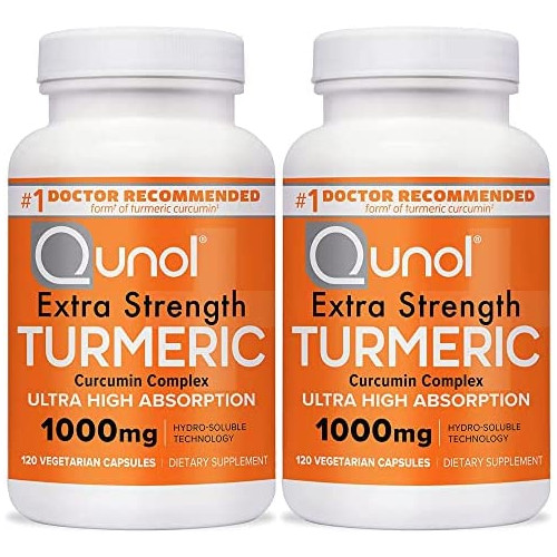 커큐민 Turmeric Curcumin Softgels Qunol with Ultra High Absorption 1000mg Joint Support Dietary Supplement Extra Strength 120 Count