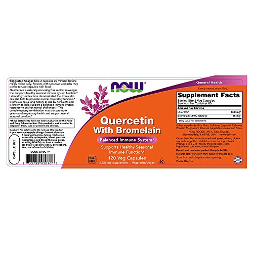 퀘르세틴 NOW Foods - Quercetin With Bromelain