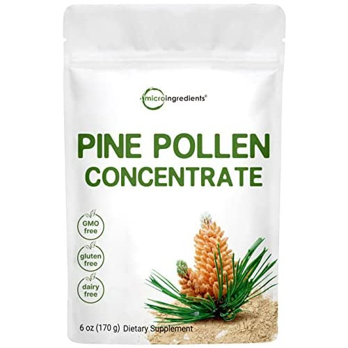 Pure Pine Pollen Powder, 6 Ounce, Wild Harvest an Broken Cell Wall, Supports Immune System Health, Boosts Energy, Antioxidant & Androgenic, No GMOs, Vegan Friendly