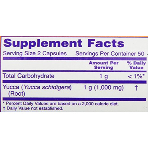 Now Foods Yucca 500 mg 100 Capsules