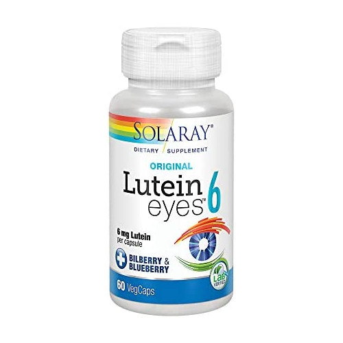 Solaray Original Lutein Eyes, 6 mg | Eye & Macular Health Support Supplement w/ Naturally Occurring Lutein and Zeaxanthin | Non-GMO | Vegan (60 CT)