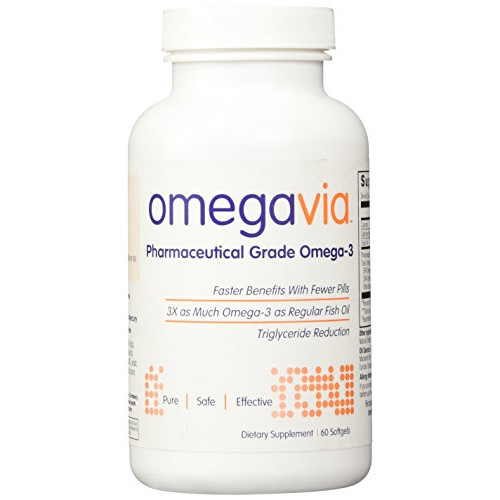 OmegaVia Pharma-Grade Fish Oil, Enteric Odorless/Burp-Free. 1105 mg Omega-3 - Highest Omega-3 per pill.