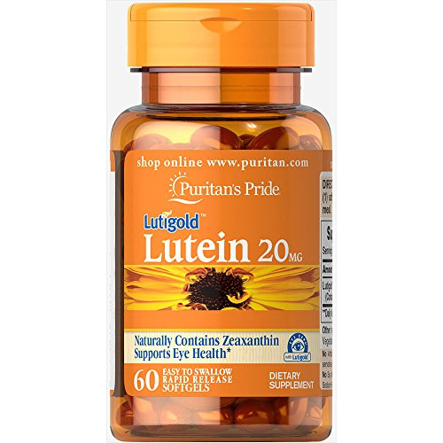 Puritans Pride Lutein 20 mg Zeaxanthin-60 Softgels