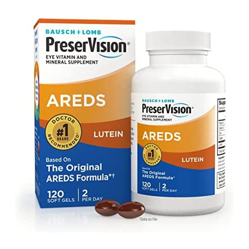 PreserVision AREDS Lutein Eye Vitamin & Mineral Supplement Beta-Carotene Free Soft Gels 120 ct