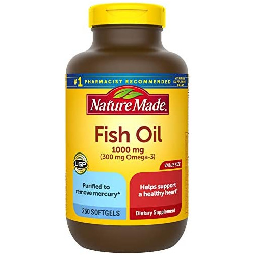 Nature Made Fish Oil 1000 mg Softgels 320 Count for Heart Health&dagger Packaging May Vary