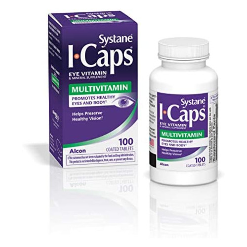 Systane ICaps Eye Vitamin & Mineral Supplement, Lutein & Zeaxanthin Formula, 120 Coated Tablets