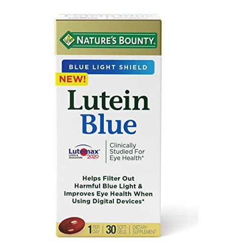 Natures Bounty Lutein 블루 Pills Eye Health Supplements Vitamins 비타민 Zinc Supports Vision 30 Softgels