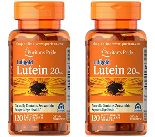 Puritans Pride 2-pack of Lutein 20 Mg with Zeaxanthin-120 Softgels (240 Total)