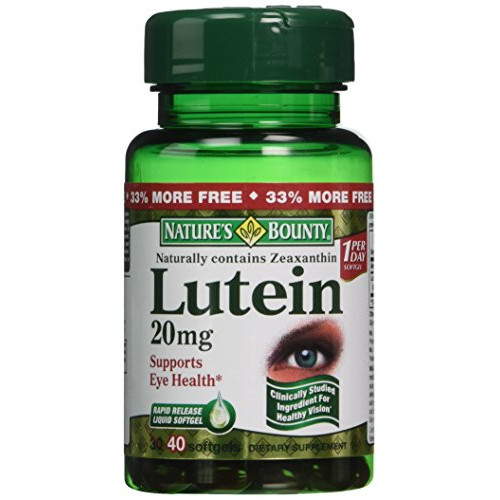 Natures Bounty Lutein 20mg 40 Softgels Pack of 4
