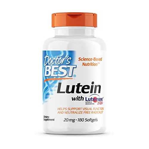 Doctors Best Lutein Featuring Lutemax, Non-GMO, Gluten Free, Eye Health, 20 mg, 60 Softgels