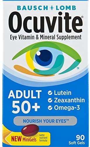 Ocuvite Eye Vitamin & Mineral Supplement Lutein, & Zeaxanthin & Omega-3 50 Count