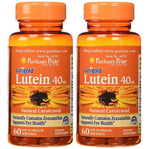 Puritans Pride Lutein 40 mg Zeaxanthin-60 Softgels 2 Pack