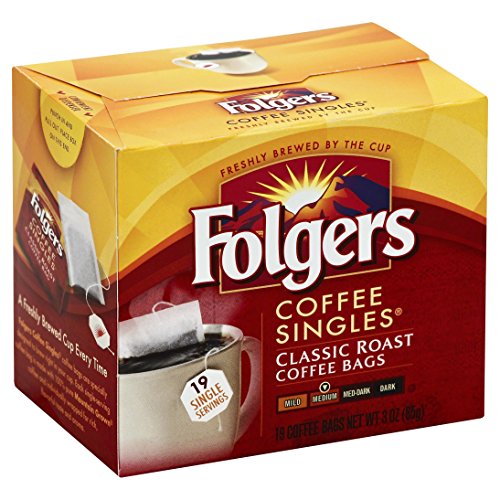 Folgers Coffee Singles Classic Roast, 38 Single Servings (Pack of 2)