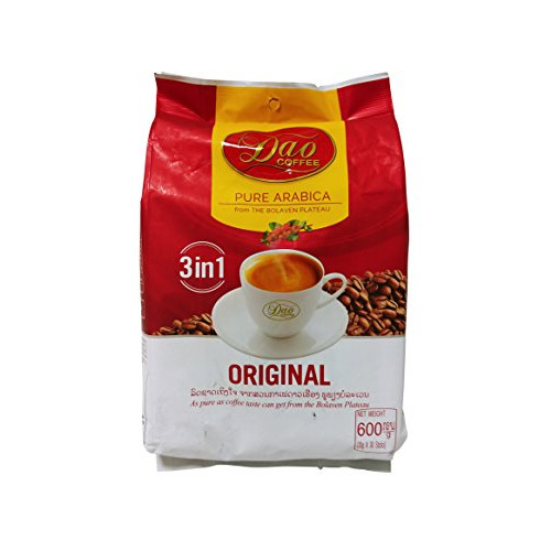 인스턴트커피 Laos Dao Instant Coffee 3 in 1 Turbo 100% Pure Arabica Halal 600g. (20g. X 30 Sticks)