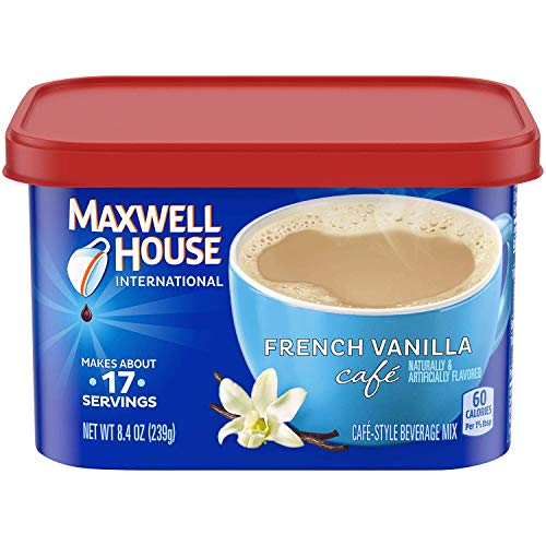 인스턴트커피 Maxwell House International French Vanilla Beverage Mix, 8.4 oz Tub, Pack of 4
