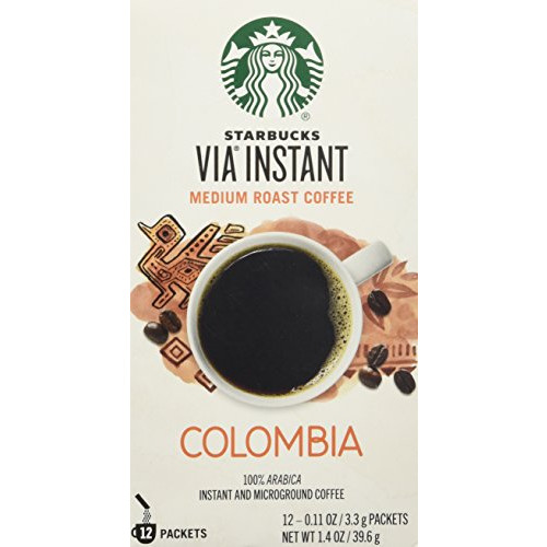 인스턴트커피 Starbucks VIA® Colombia Coffee, Medium Instant, 1.4 Ounce