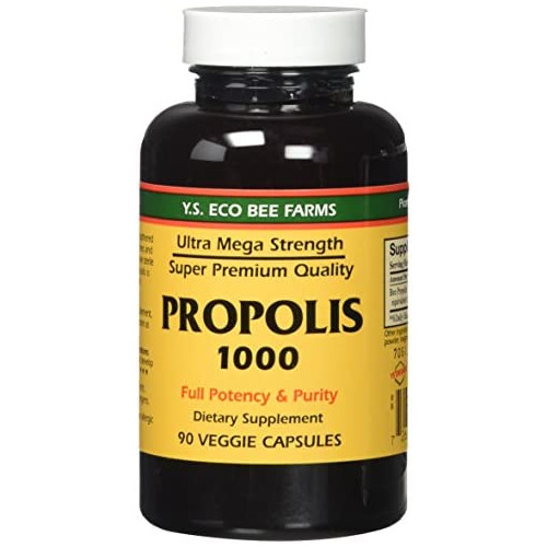 프로폴리스 Propolis-Raw Unprocessed 1000mg Y.S. Organic Bee Farms 90 Caps