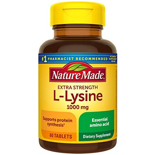 Nature Made L-Lysine 1000 mg, Dietary Supplement, 60 Tablets, 60 Day Supply