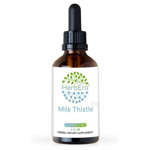 밀크시슬 Milk Thistle Alcohol Free Herbal Extract Tincture Super-Concentrated Organic Milk Thistle Silybum marianum