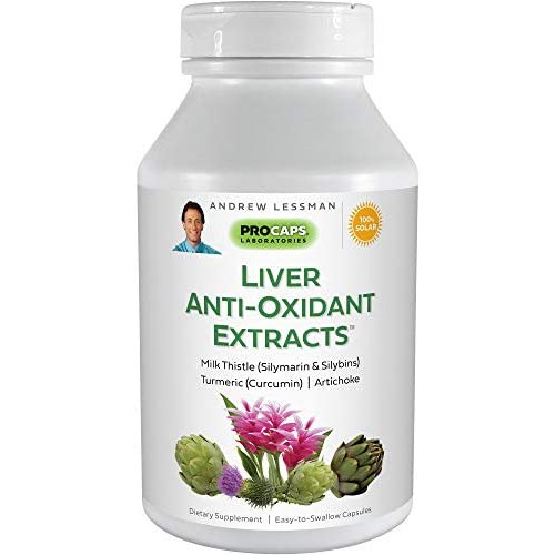 Andrew Lessman Liver Anti-Oxidant Extracts 30 Capsules u2013 Supports The Hard-Working Tissues of The Liver, Promotes Optimum Liver Health & Function, with Milk Thistle, Turmeric and Artichoke Extracts