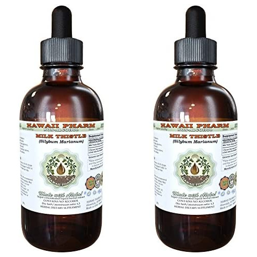 밀크시슬 Milk Thistle Alcohol-FREE 리퀴드 Extract Organic Silybum marianum Dried Seed Glycerite Natural Herbal Supplement Hawaii Pharm USA