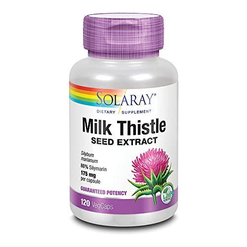 Solaray Milk Thistle Seed Extract 175mg | Antioxidant Intended to Help Support a Normal, Healthy Liver | Non-GMO & Vegan | 120 VegCaps