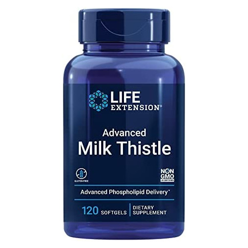 Life Extension Advanced Milk Thistle - With Silybin, Phosphatidylcholine and other Phospholipid - For Liver, Kidney Health & Detox - Non-GMO, Gluten-Free -120 Softgels