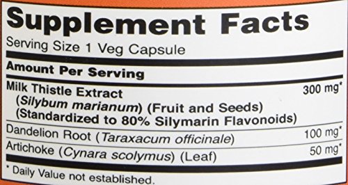 밀크시슬 Now Foods Silymarin Milk Thistle Extract 300 mg 100 Veggie Caps