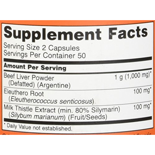 밀크시슬 NOW Foods Liver Caps -- 100 Capsules