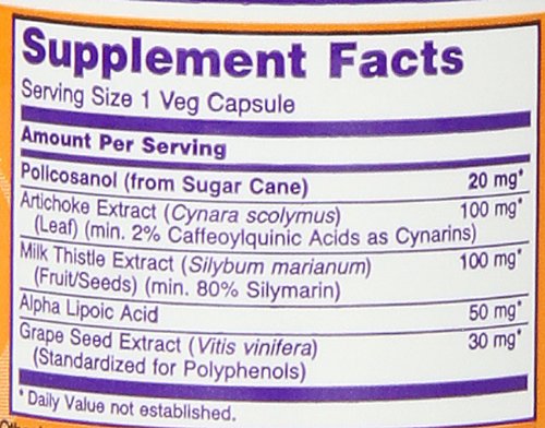 밀크시슬 NOW 100% Natural POLICOSANOL 20 mg 90 Vcaps - from Sugar Cane