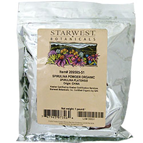 스피루리나 Starwest Botanicals Organic Spirulina Powder 1-pound Bag