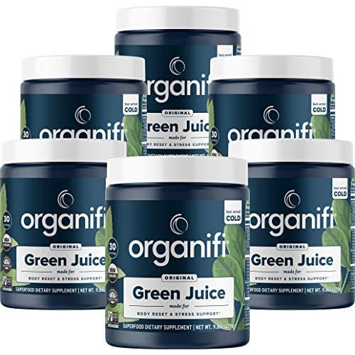스피루리나 Organifi - Green Juice Super Food Supplement 270g 30 Day Supply. USDA Organic Vegan Greens Powder by Organifi