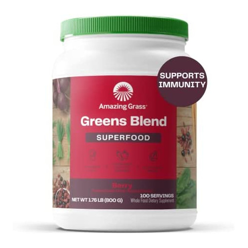 Amazing Grass Greens Blend Superfood: Super Greens Powder Smoothie Mix with Spirulina, Chlorella, Beet Root Powder, Digestive Enzymes & Probiotics, Chocolate, 30 Servings (Packaging May Vary)