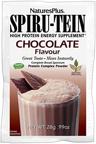 스피루리나 NaturesPlus SPIRU-TEIN Shake - Chocolate - 1.05 lbs Spirulina Protein Powder - Plant Based Meal Replacement Vitamins & Minerals For Energy - Vegetarian Gluten-Free - 17 Servings