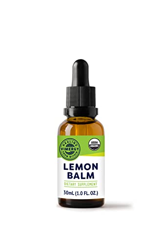 Vimergy USDA Organic Lemon Balm Extract u2013 Natural Anti Stress Supplement u2013 Alcohol Free Calmative Drops u2013 Supports Healthy Libido - Gluten-Free, Non-GMO, Kosher, Vegan & Paleo Friendly (30 ml)