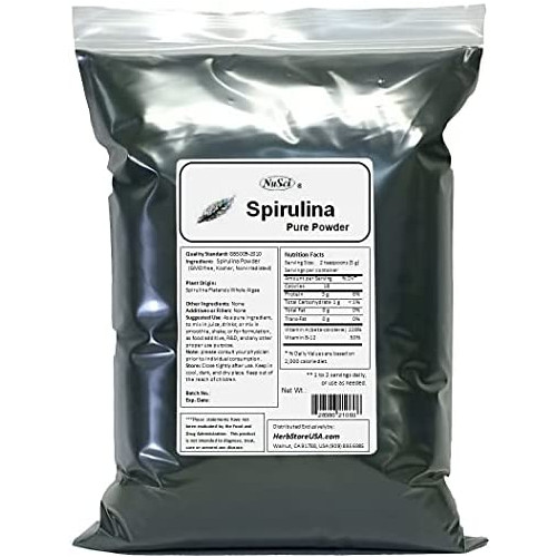 NuSci 100% Spirulina Powder Pure Non-Irradiated (500 Grams (1.1 lb))
