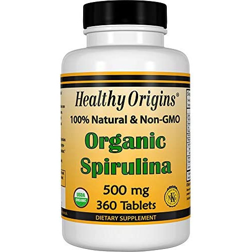 스피루리나 Healthy Orgins Organic and Kosher Spirulina Tablets 500 mg