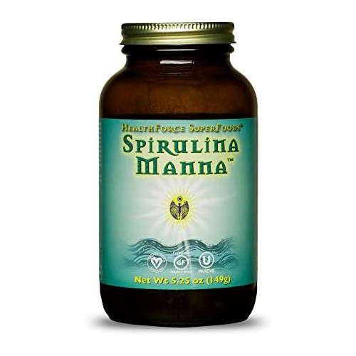 HealthForce SuperFoods Spirulina Manna - 5.25 oz Spirulina Powder - All Natural Nutrient Rich Superfood with Vitamins, Minerals & Amino Acids - Vegan, Gluten Free - 62 Servings