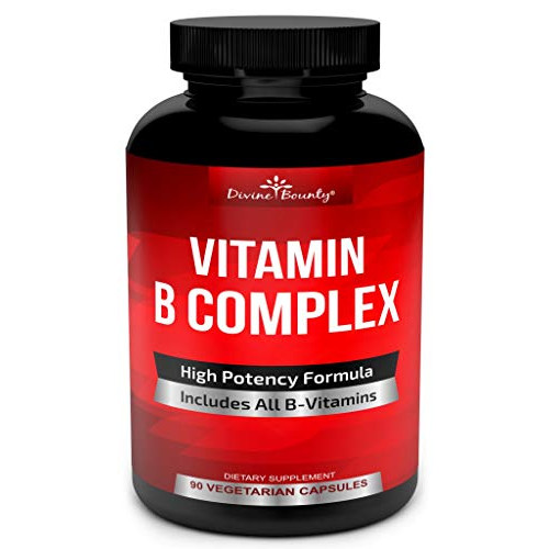 비타민 Super B Complex Vitamins - ALL B Vitamins Including B12 B1 B2 B3 B5 B6 B7 B9 Folic Acid - Vitamin B Complex Supplement for Stress Energy and Healthy Immune System - 90 Vegetarian Capsules