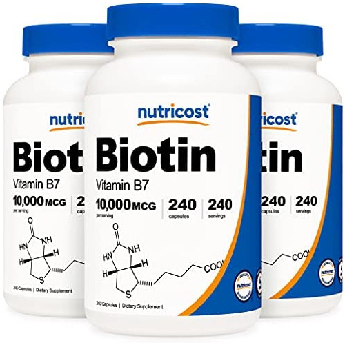 비타민 Nutricost Biotin Vitamin B7 10000mcg 10mg 240 Capsules