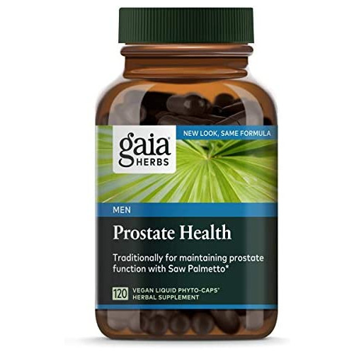 Gaia Herbs Prostate Health, Vegan Liquid Capsules, 60 Count - For Prostate Support and Healthy Male Hormone Balance, Saw Palmetto Prostate Supplement