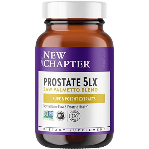New Chapter Prostate Supplement - Prostate 5LX with Saw Palmetto + Selenium for Prostate Health - 60 ct Vegetarian Capsule