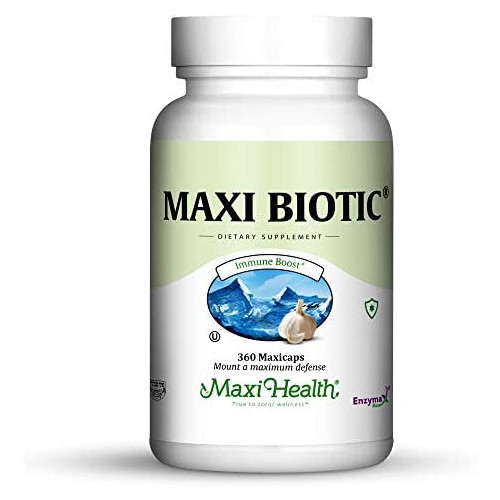 Maxi Health Biotic 450 - Aged Garlic Extract - Immune Booster Extra Strength Capsules - Kosher