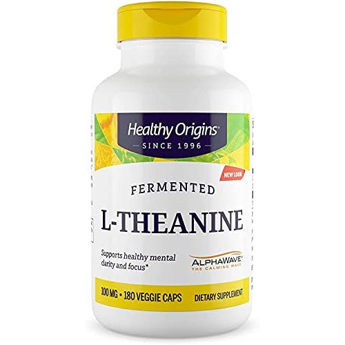 Healthy Origins L-Theanine (AlphaWave) 100 mg, 90 Veggie Caps