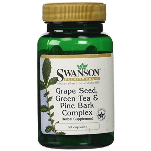 Swanson - Premium Grapeseed Green Tea & Pine Bark Complex 60 Capsules Pack of 2