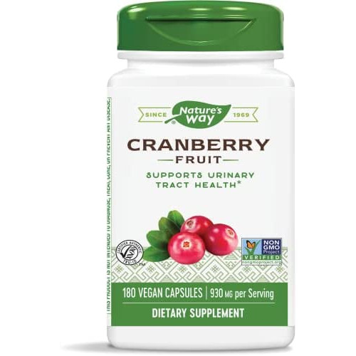 Natures Way Cranberry Fruit Capsules, Non-GMO, Gluten Free Supplement, 930mg per Serving, 180 Count