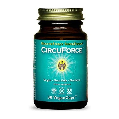 HealthForce SuperFoods CircuForce - 30 VeganCaps - Brain Support Supplement with 250 mg Ginkgo Biloba - Promotes Clarity, Focus & Energy - Gluten Free - 30 Servings
