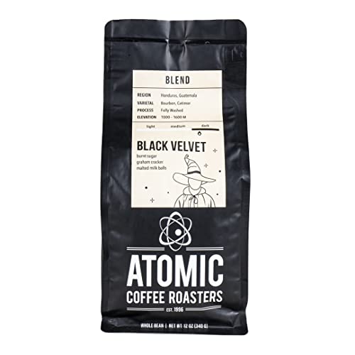 커피콩 Atomic Coffee Roasters - Black Velvet Dark Roast, Whole Bean, 12oz