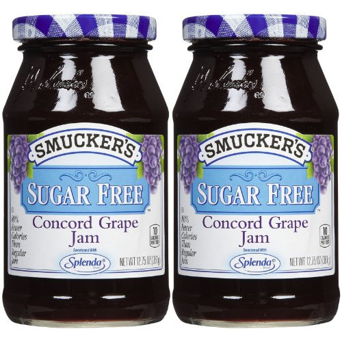 스머커즈 무설탕 콩코드 포도잼 360g × 2병 세트 Smuckers Sugar-Free Concord Grape Jam 12.75 (Pack of 2)