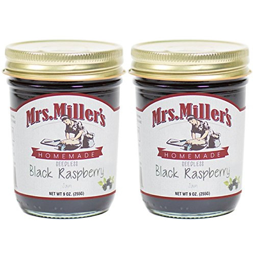 Mrs. Millers Amish Made Seedless Black Raspberry Jam 9 Ounces - 2 Pack